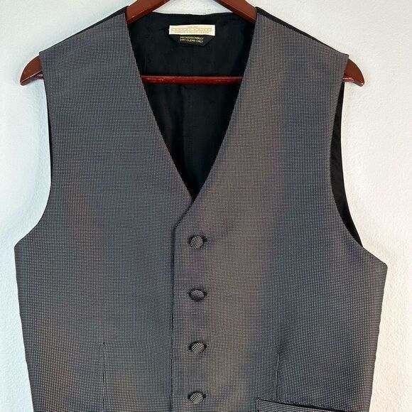 Carrot & Gibbs Mens Pure Silk Waistcoat Vest Large USA Handmade Formal Luxe - Picture 3 of 8